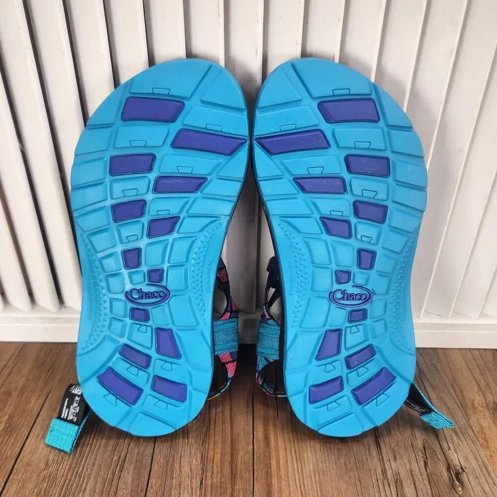Chaco ZX/1 Ecotread Kids Sz 3 M Break Teal Hiking Beach Strappy Sandals J180264